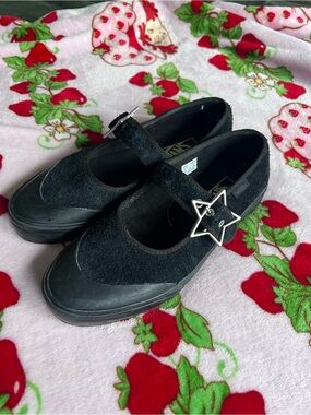Vans Black Mary Janes with Star Buckle